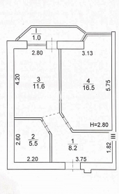Квартира ЖК Family , 1кімн.кв, 42.8 кв.м , вул.Тополева 6 в с.Гатне